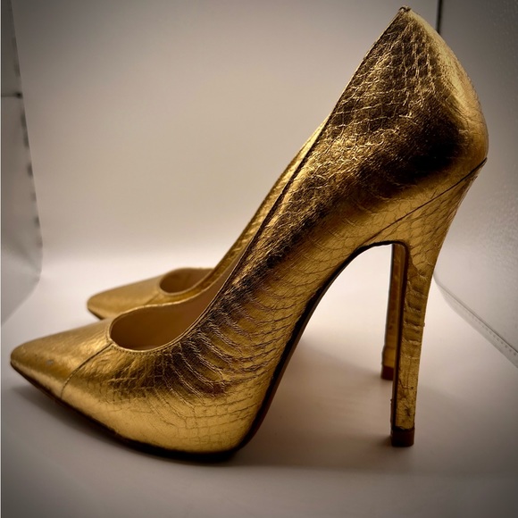 Glamorous KORS MICHAEL KORS Gold Shoes with Snakeskin effect leather Size 7 - Picture 3 of 13